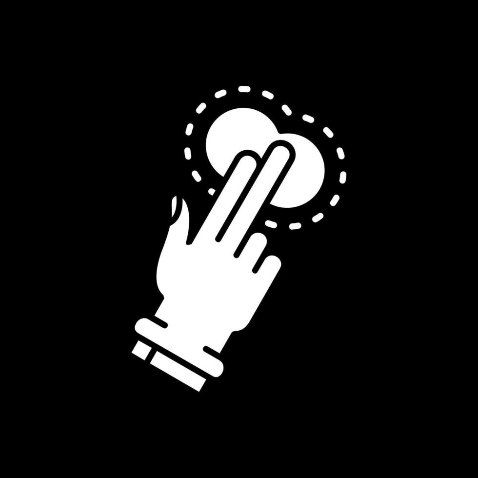 Two Fingers Tap Glyph Inverted Icon vector