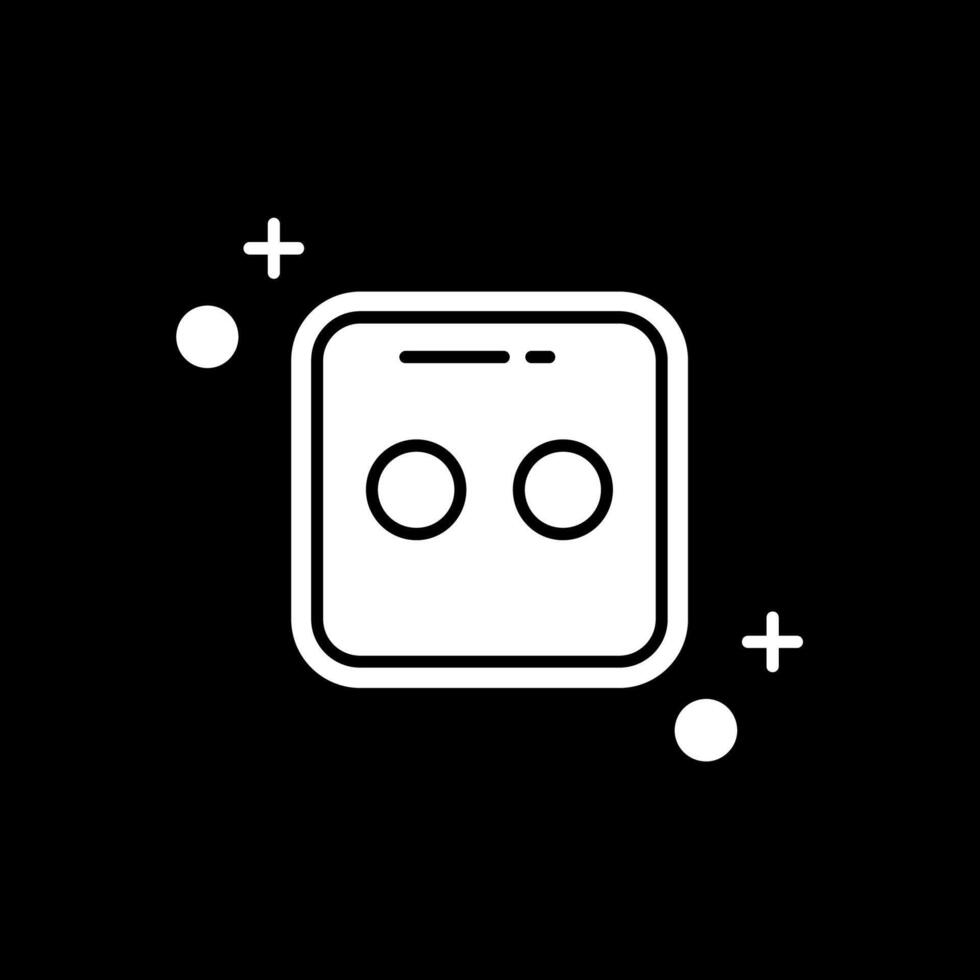 Dice two Glyph Inverted Icon vector