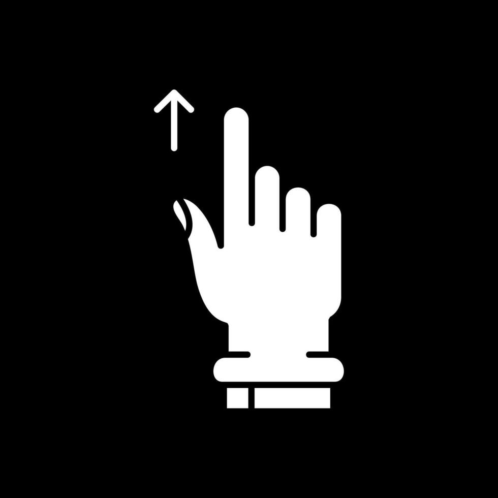 Swipe Up Glyph Inverted Icon vector