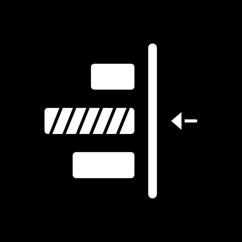 Right alignment Glyph Inverted Icon vector