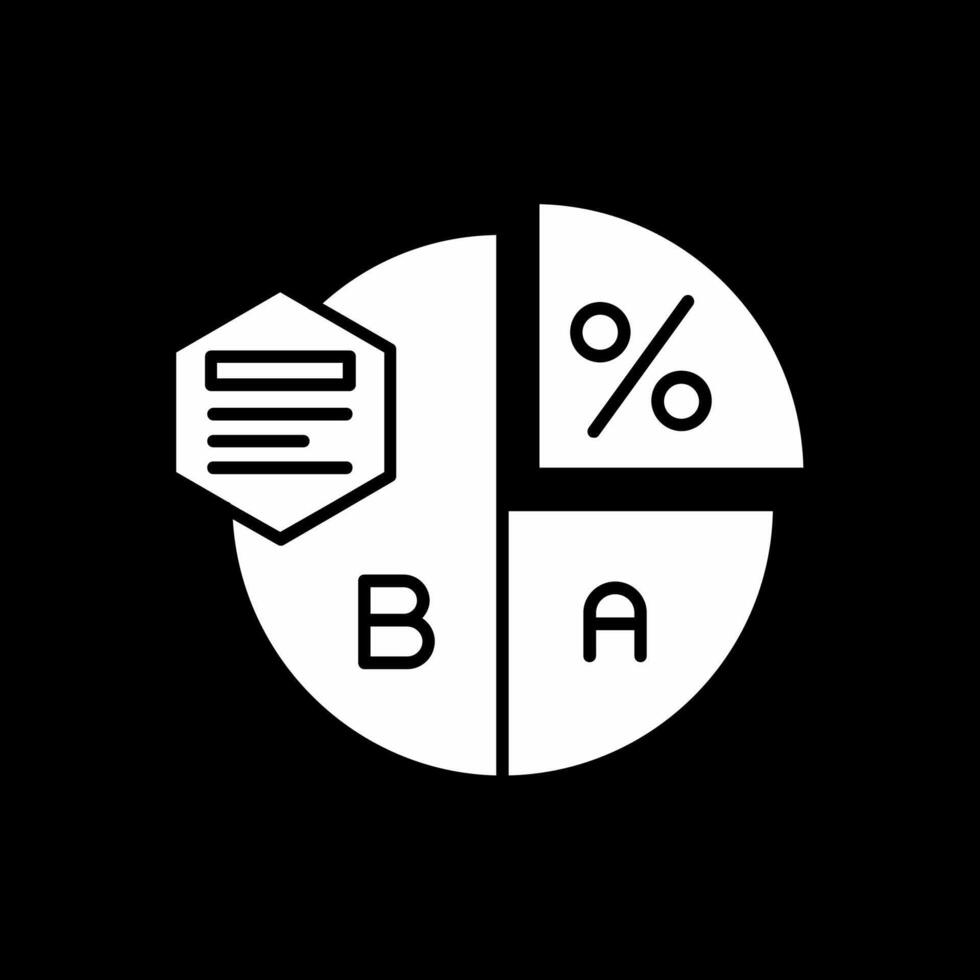 Pie chart Glyph Inverted Icon vector