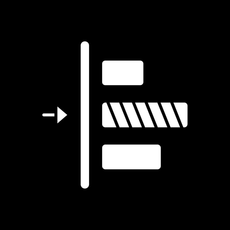 Left alignment Glyph Inverted Icon vector
