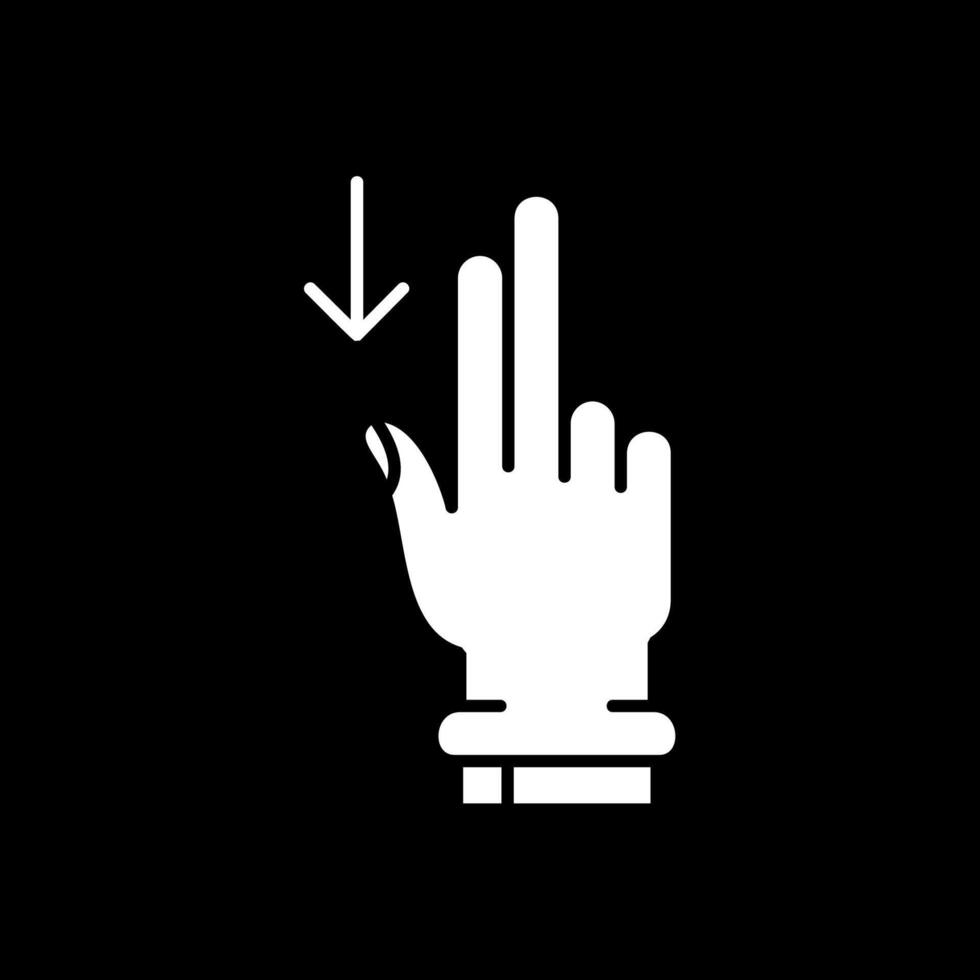 Two Fingers Down Glyph Inverted Icon vector
