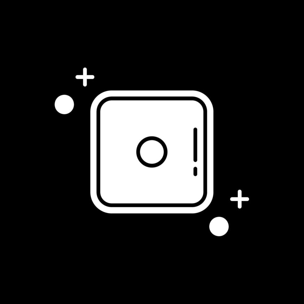 Dice one Glyph Inverted Icon vector