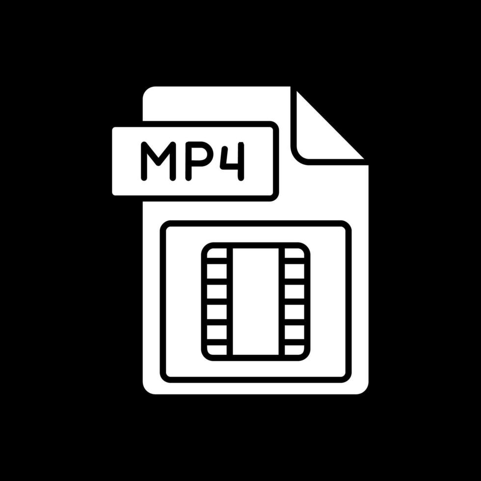 Video folder Glyph Inverted Icon vector