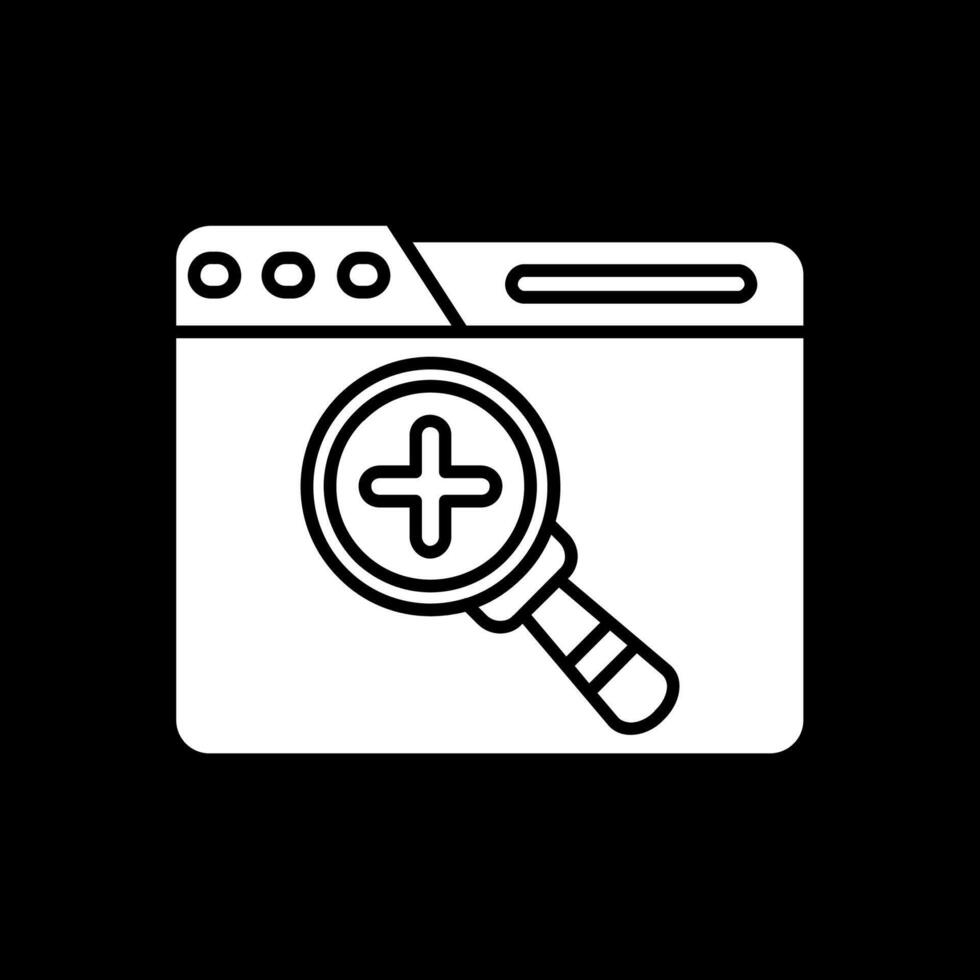 Zoom in Glyph Inverted Icon vector