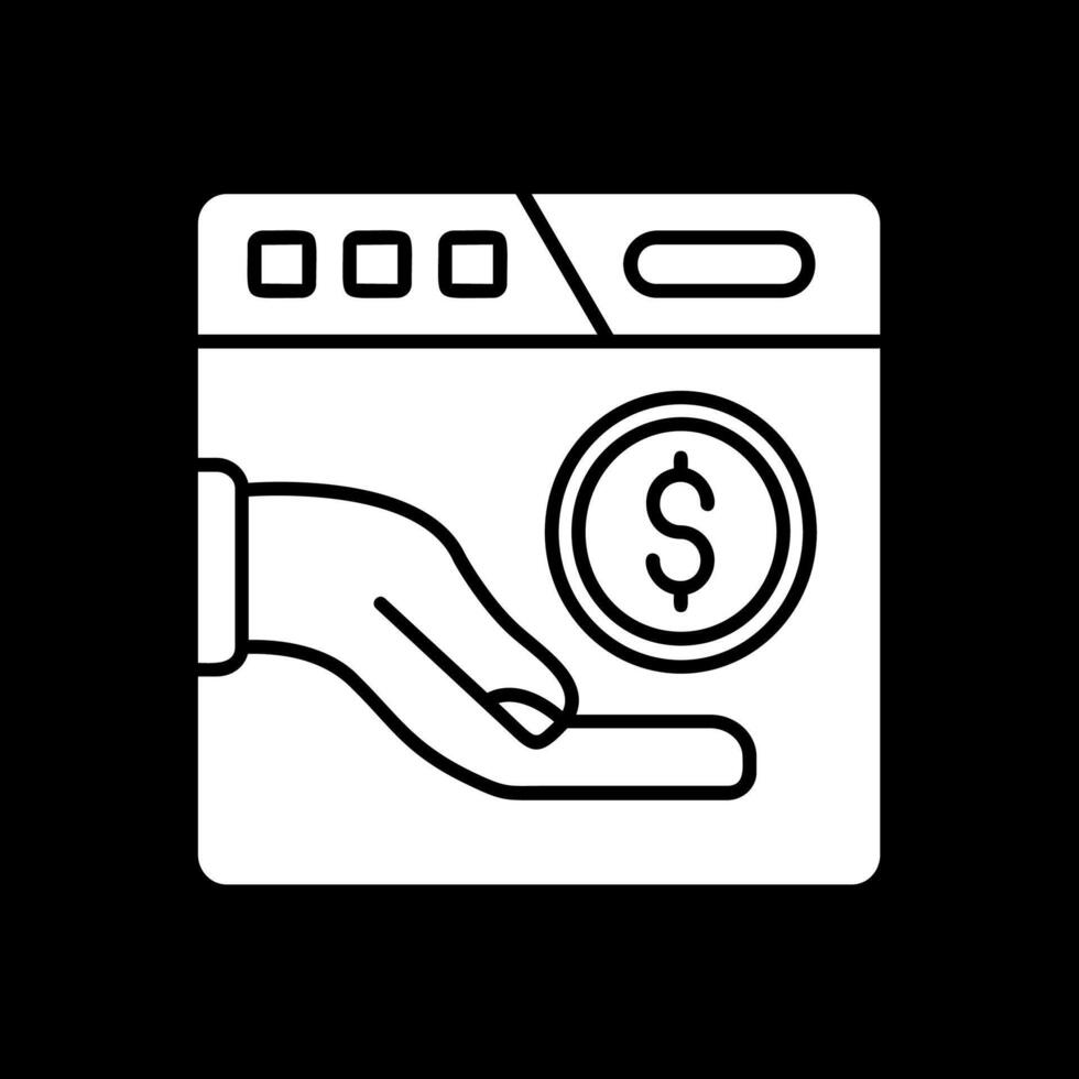 Online donation Glyph Inverted Icon vector