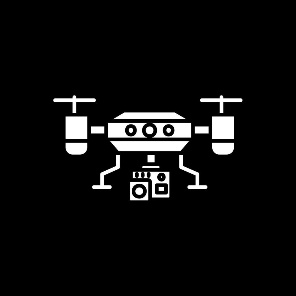 Camera drone Glyph Inverted Icon vector