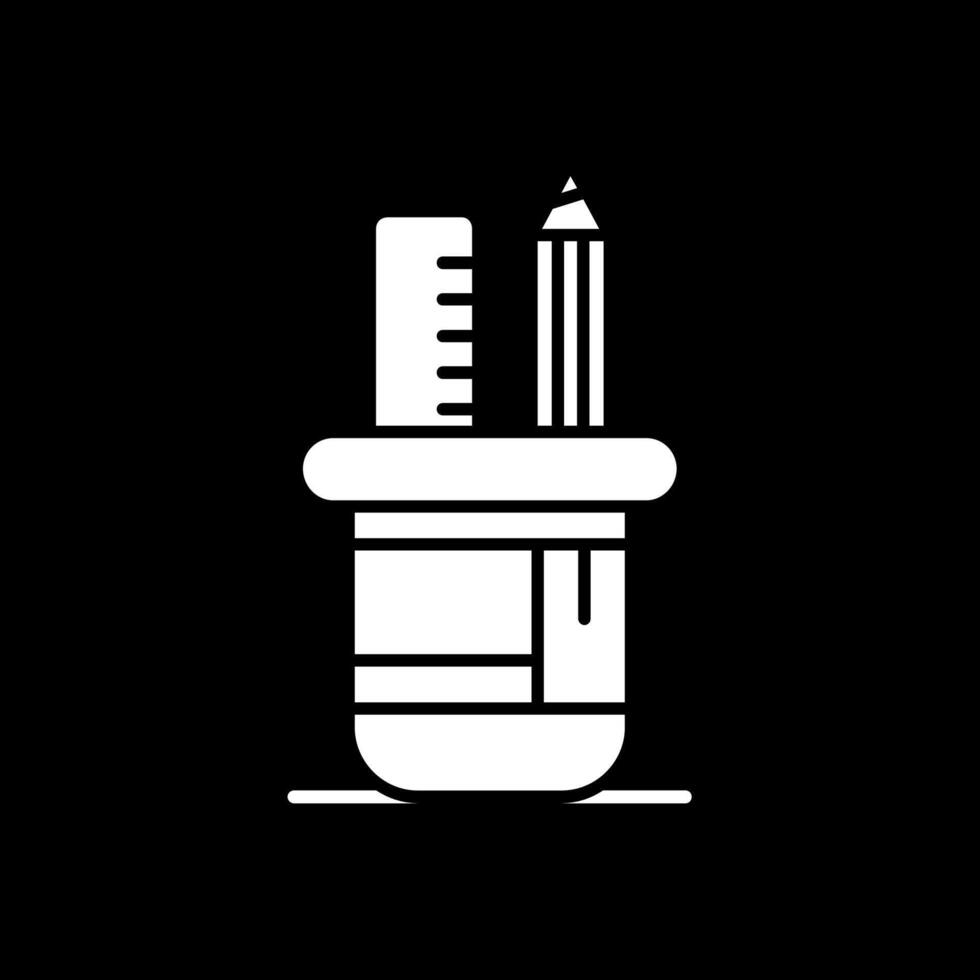 Pencil holder Glyph Inverted Icon vector