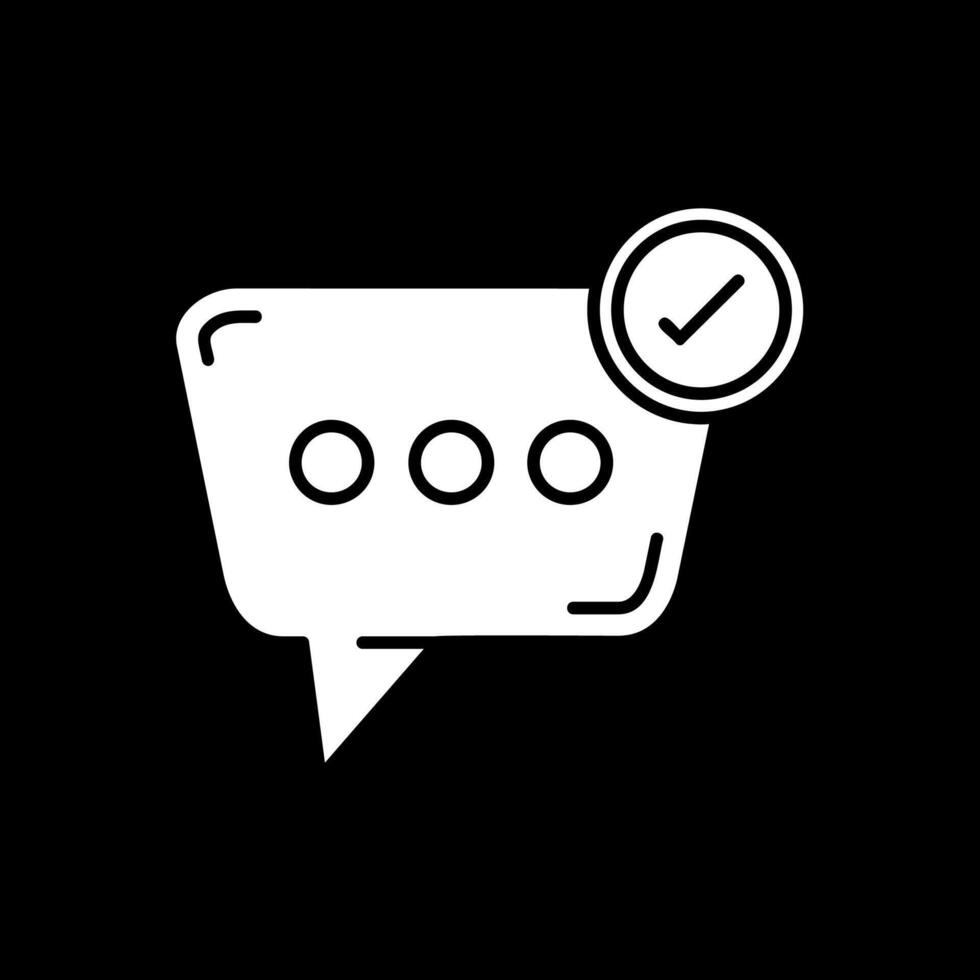 Check mark Glyph Inverted Icon vector