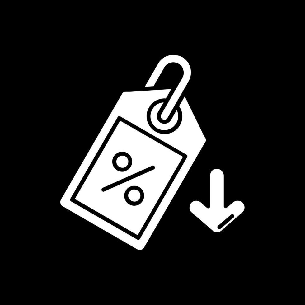 Price tag Glyph Inverted Icon vector