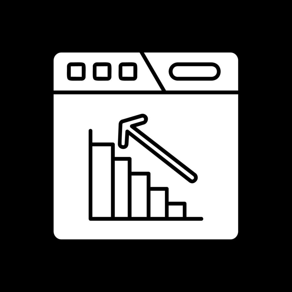 Bar chart Glyph Inverted Icon vector