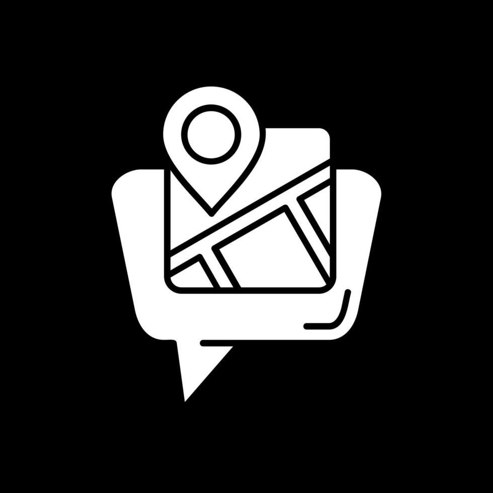 Map location Glyph Inverted Icon vector