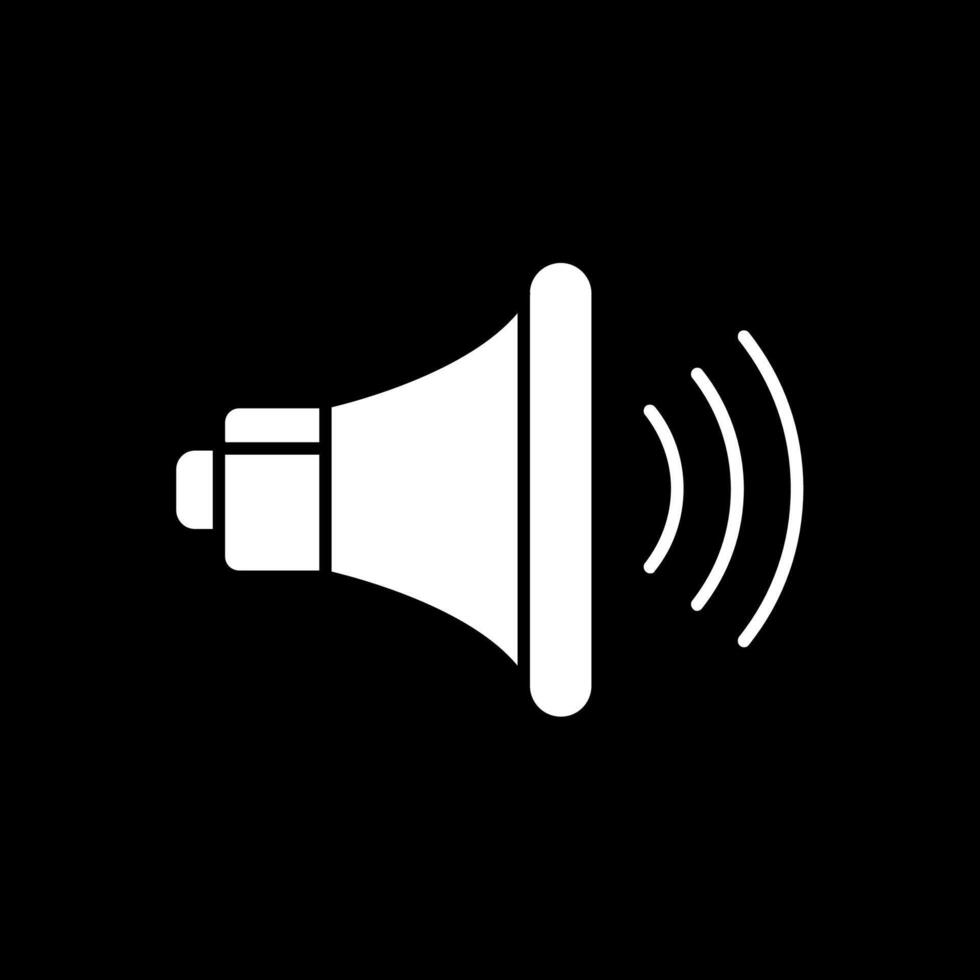 volume up Glyph Inverted Icon vector