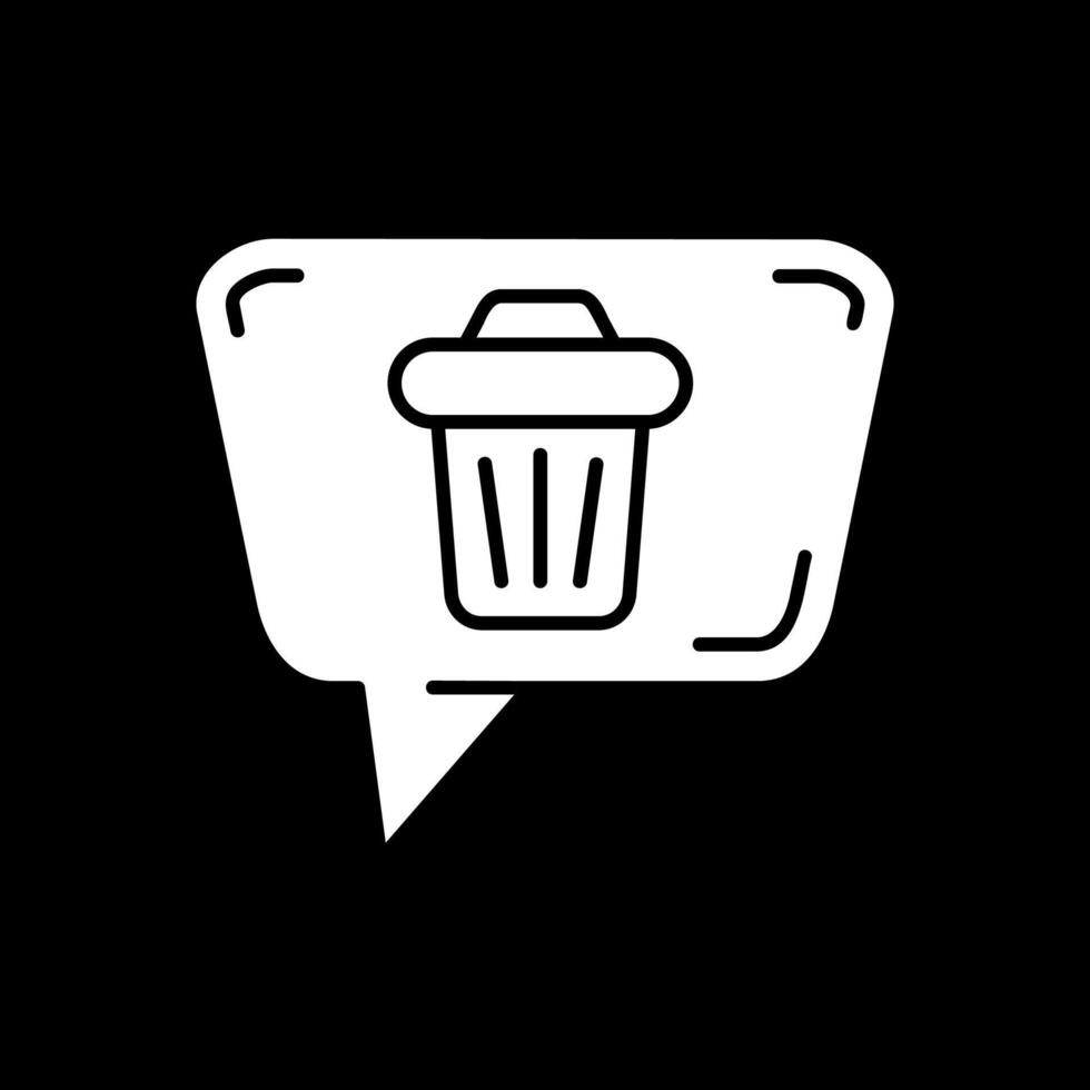 Delete message Glyph Inverted Icon vector