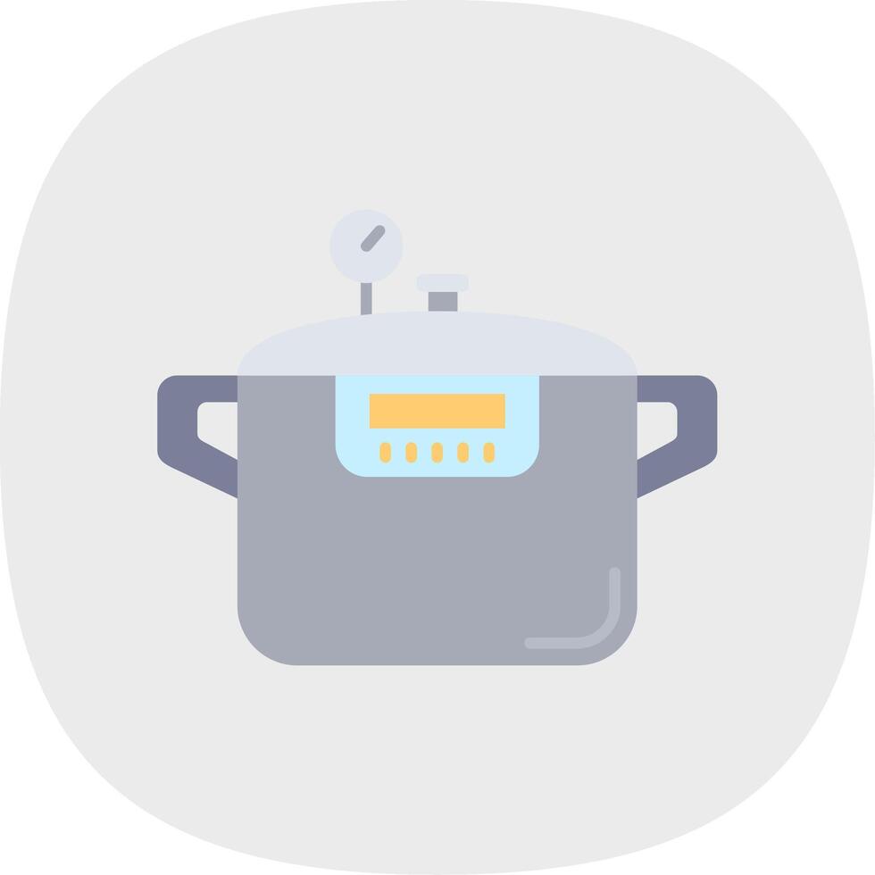 Pressure cooker Flat Curve Icon vector