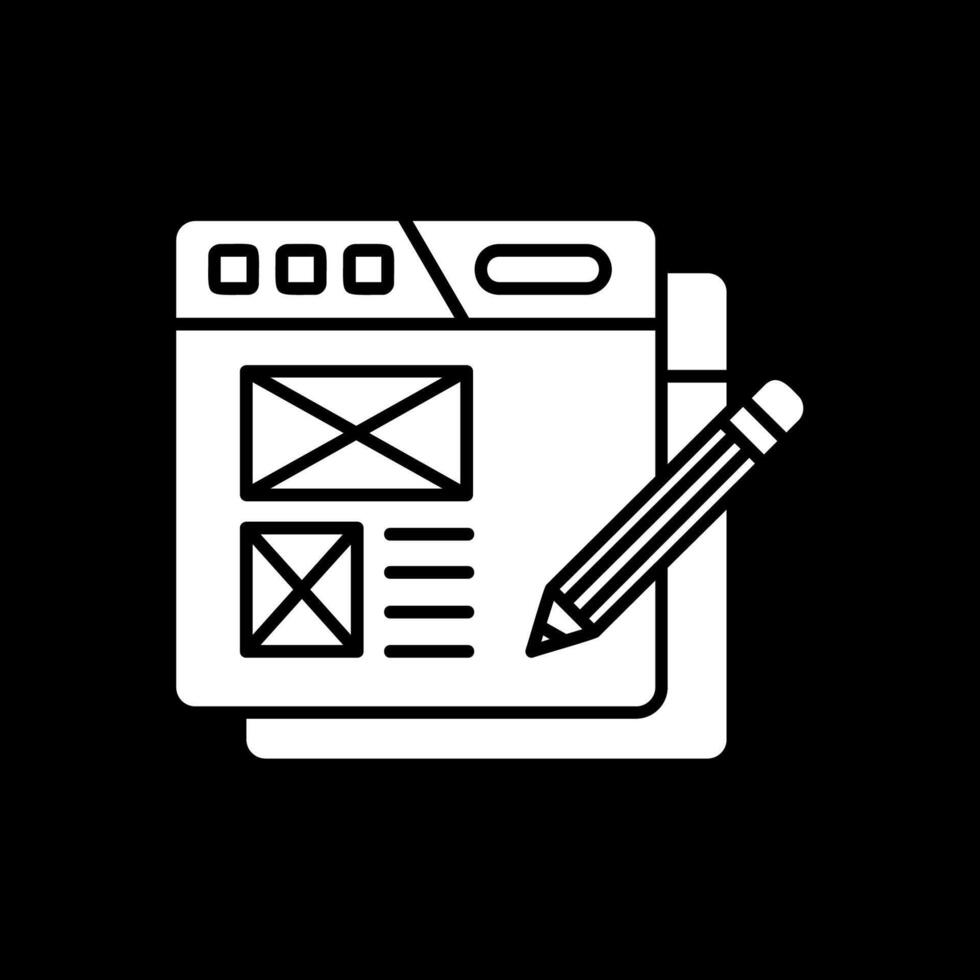 Web content Glyph Inverted Icon vector