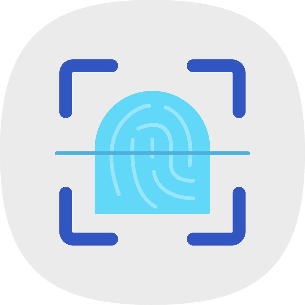 Finger print Flat Curve Icon vector