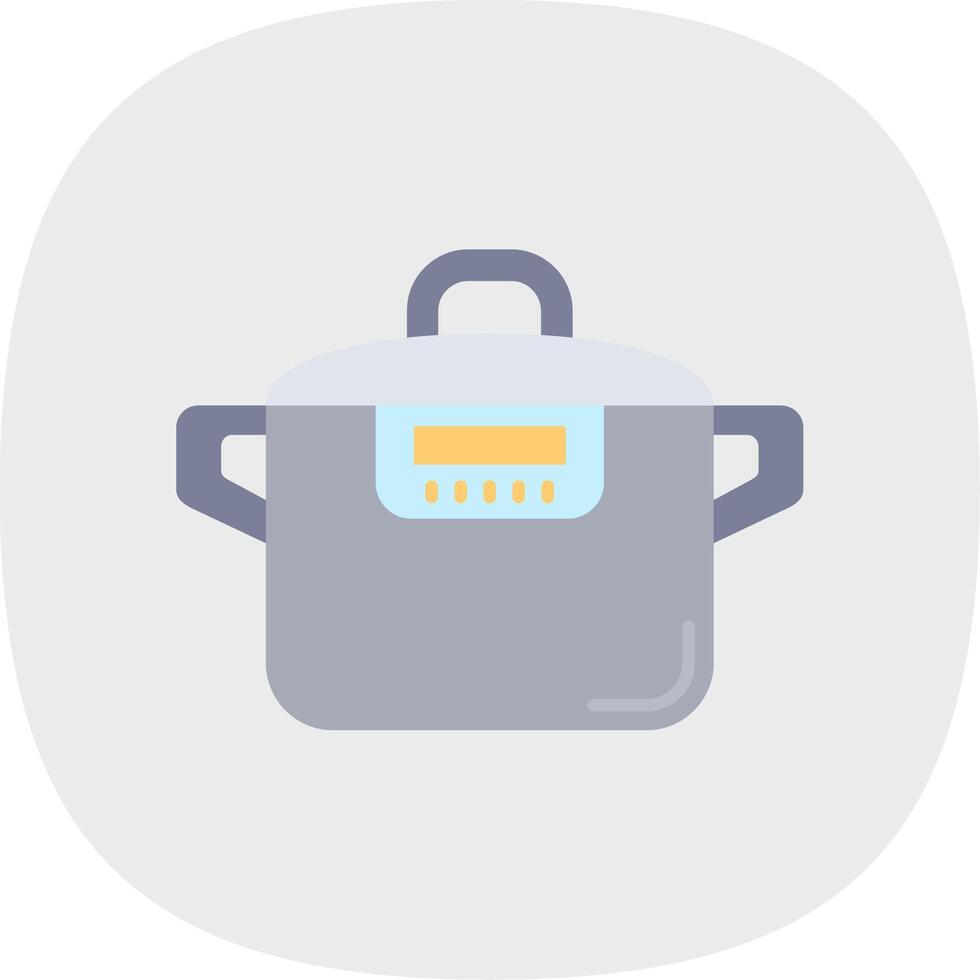 Pressure cooker Flat Curve Icon vector