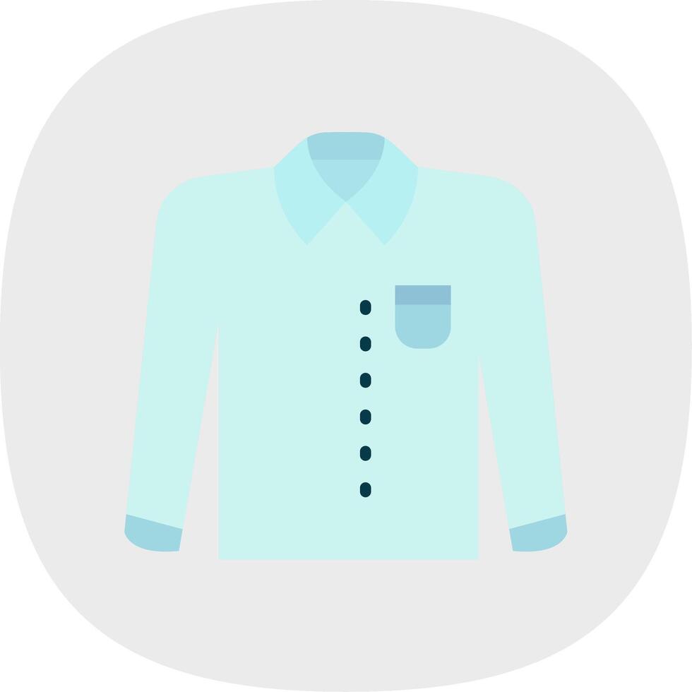 Formal shirt Flat Curve Icon vector