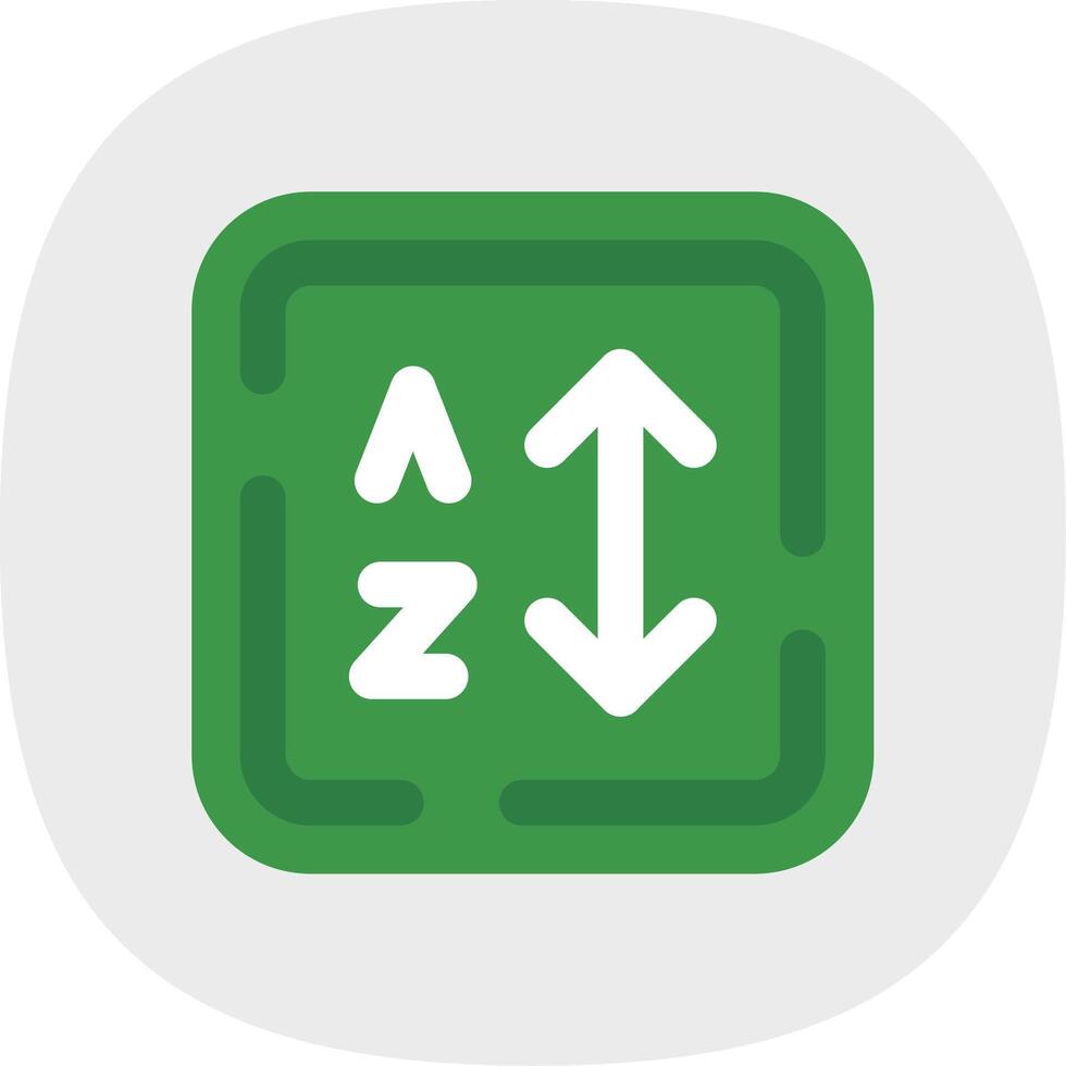 Alphabetical order Flat Curve Icon vector