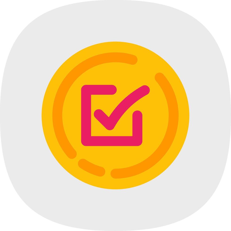Check box Flat Curve Icon vector