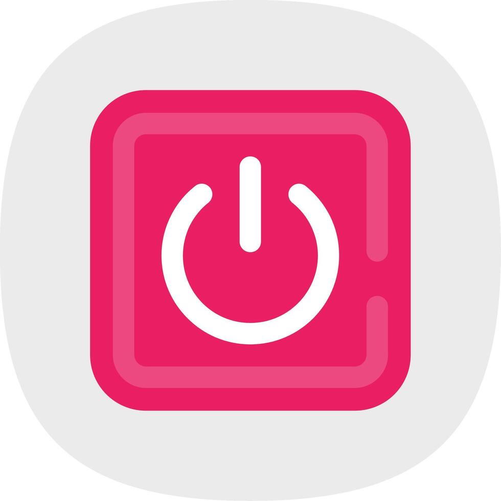 Power on Flat Curve Icon vector