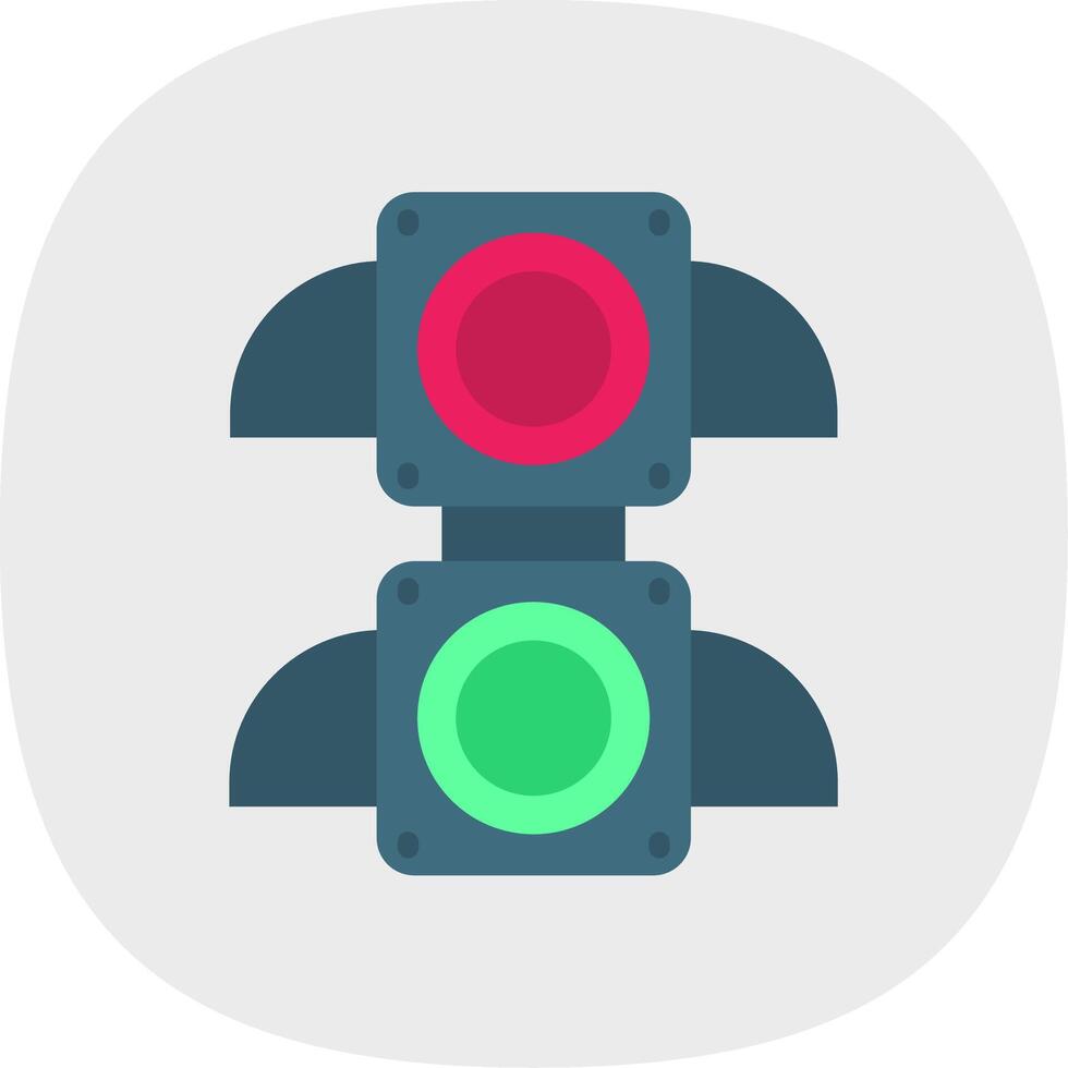 Traffic light Flat Curve Icon vector