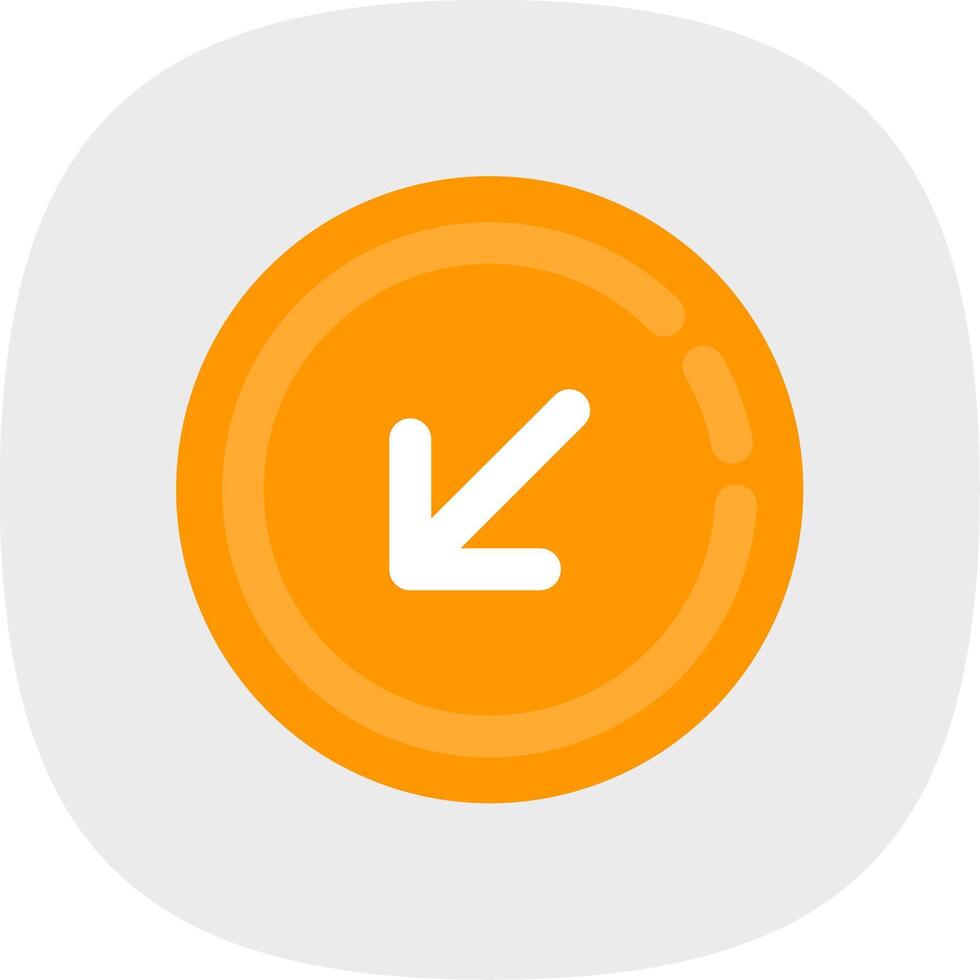 Down arrow Flat Curve Icon vector