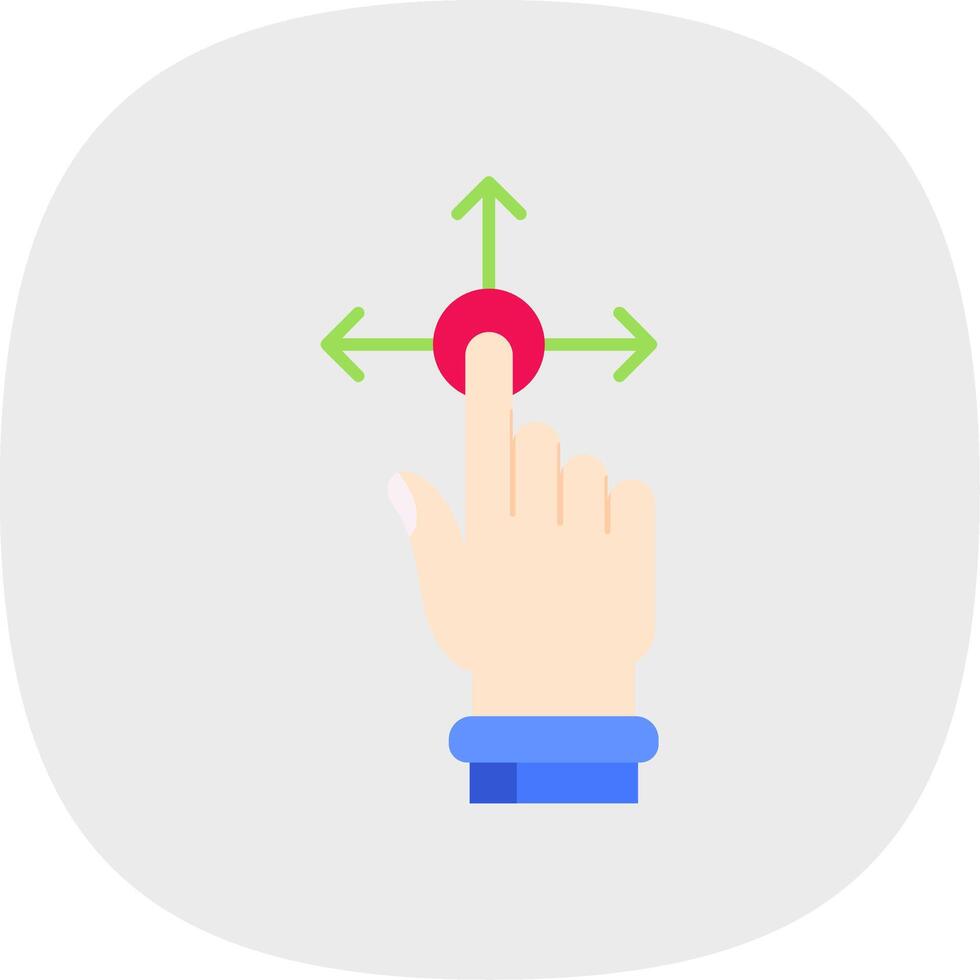 Hold and Move Flat Curve Icon vector