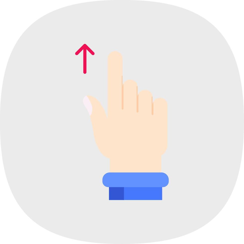 Swipe Up Flat Curve Icon vector