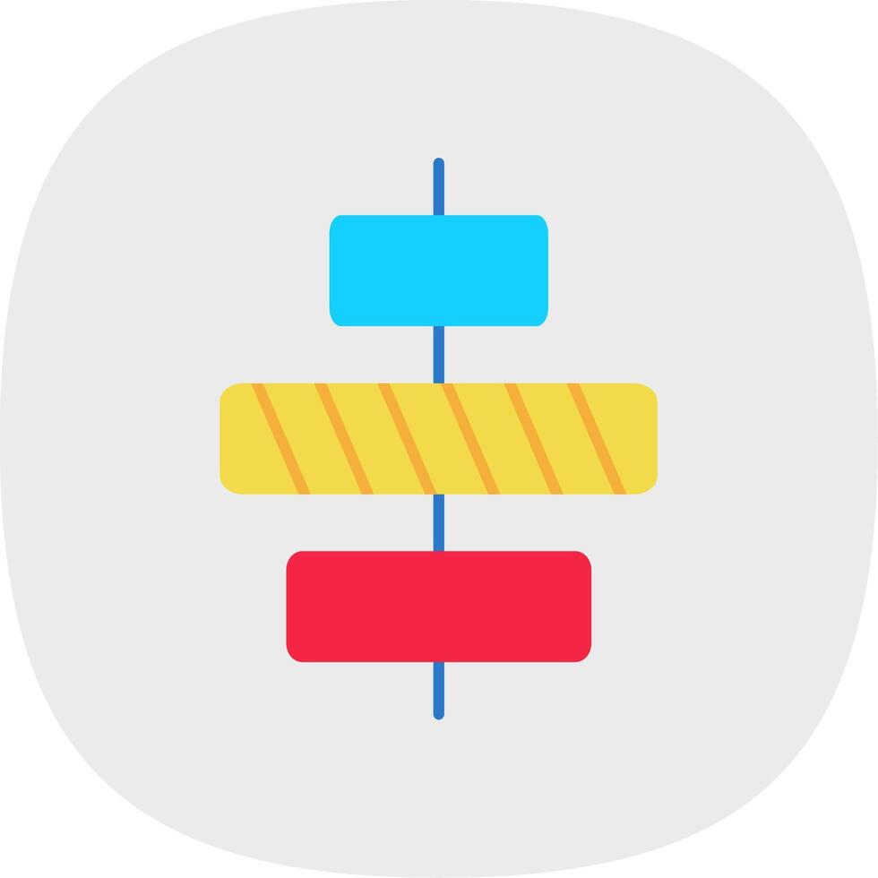 Center alignment Flat Curve Icon vector