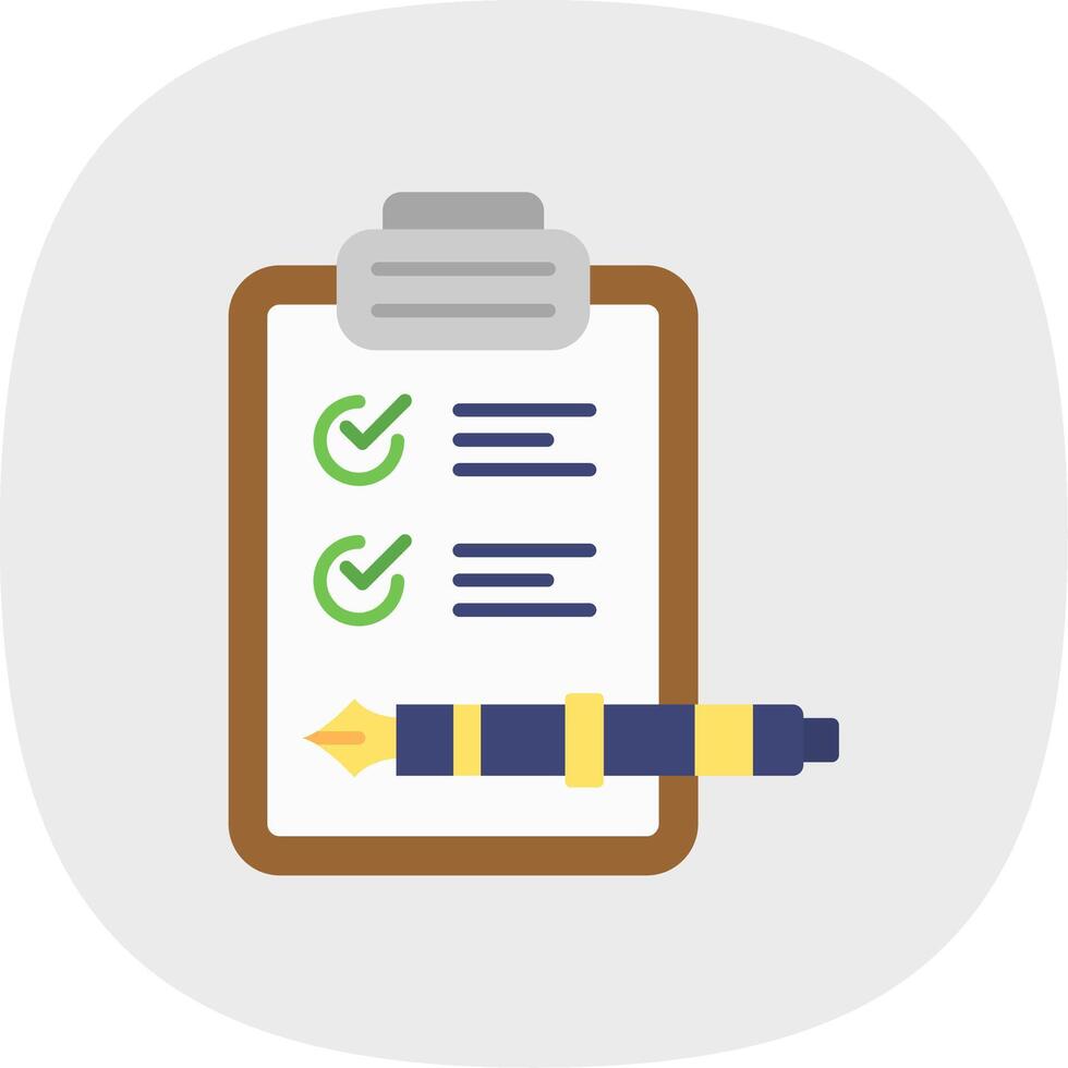Check list Flat Curve Icon vector