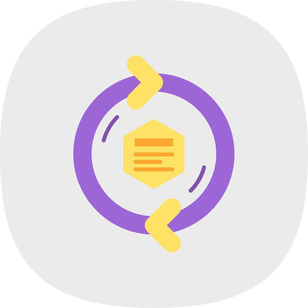 Refresh arrow Flat Curve Icon vector