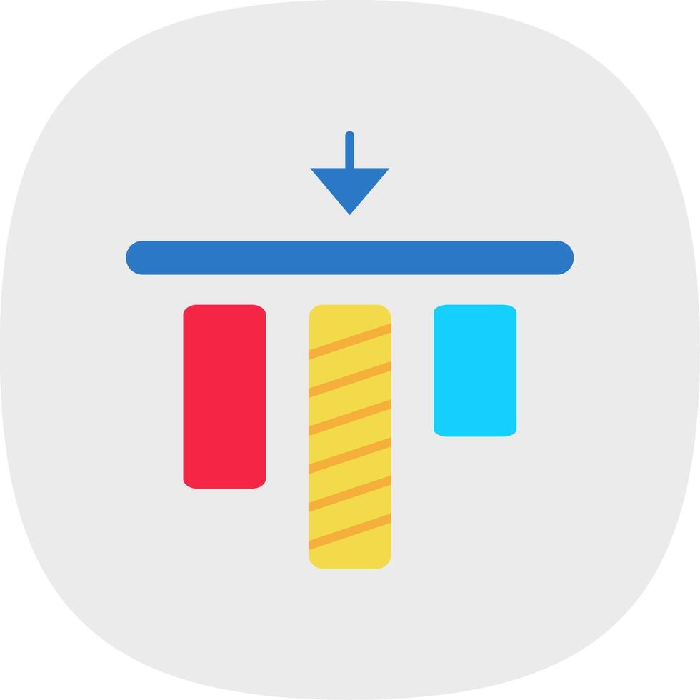 Top alignment Flat Curve Icon vector
