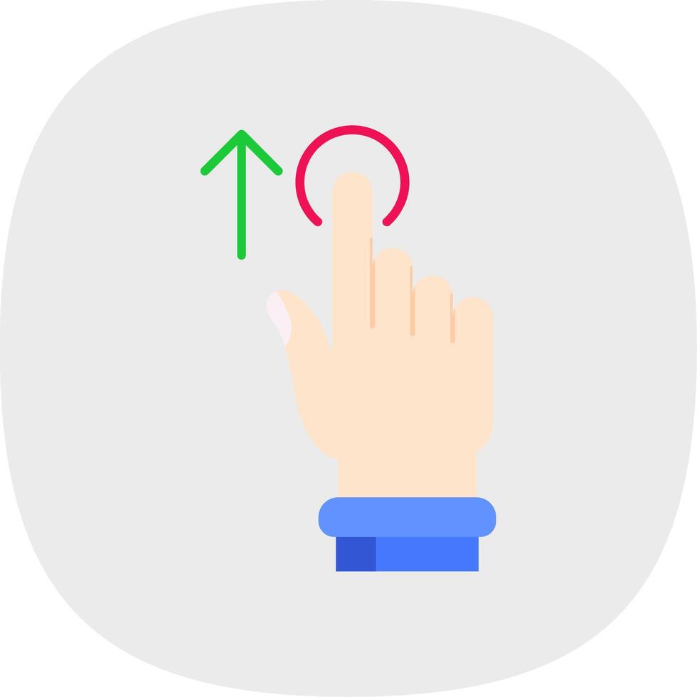 Tap and Move Down Flat Curve Icon vector