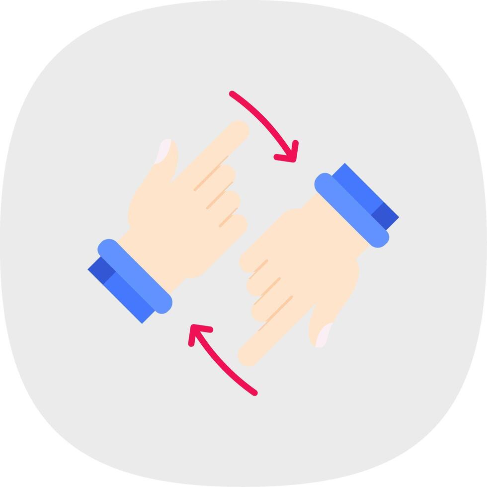 Rotate Two Hands Flat Curve Icon vector