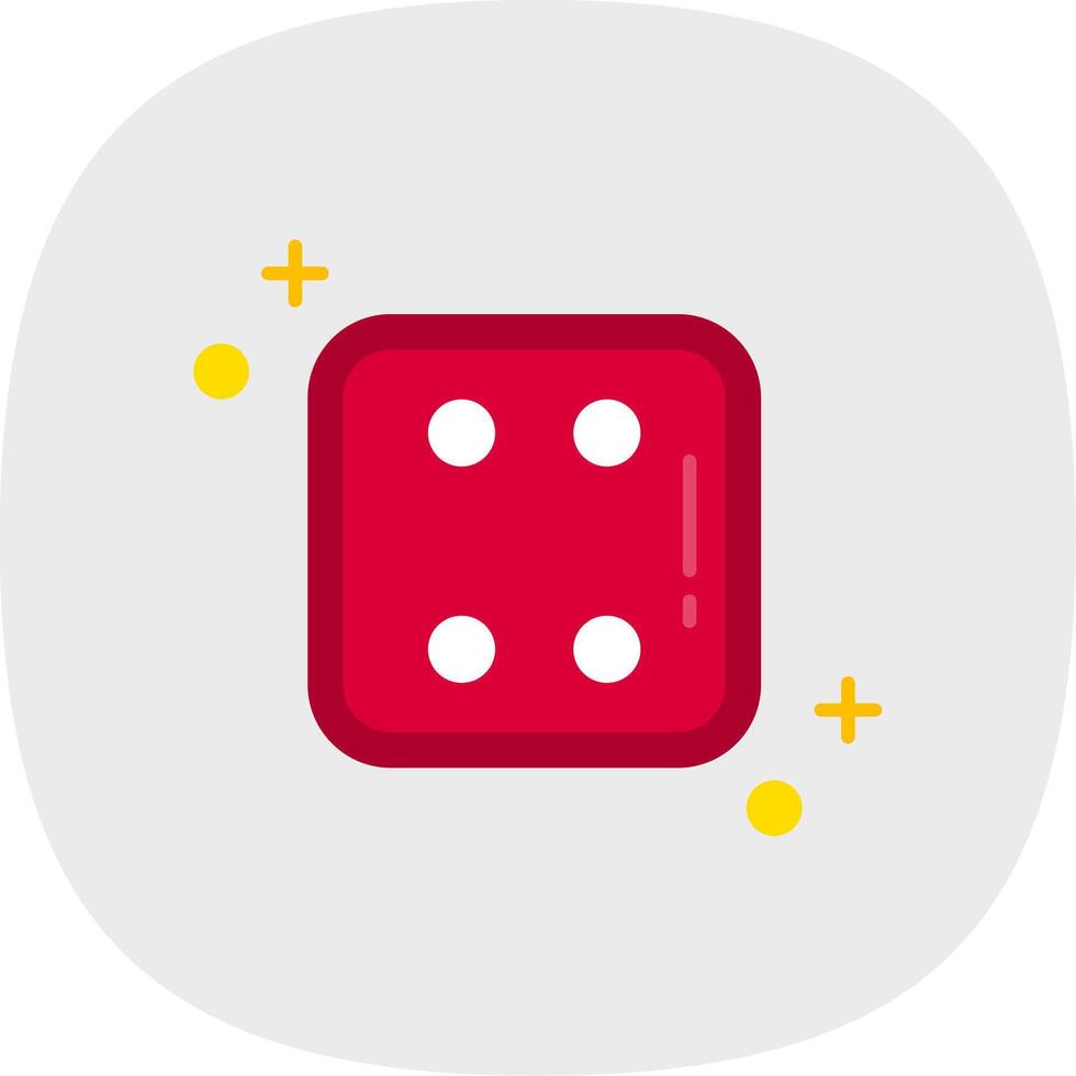 Dice four Flat Curve Icon vector