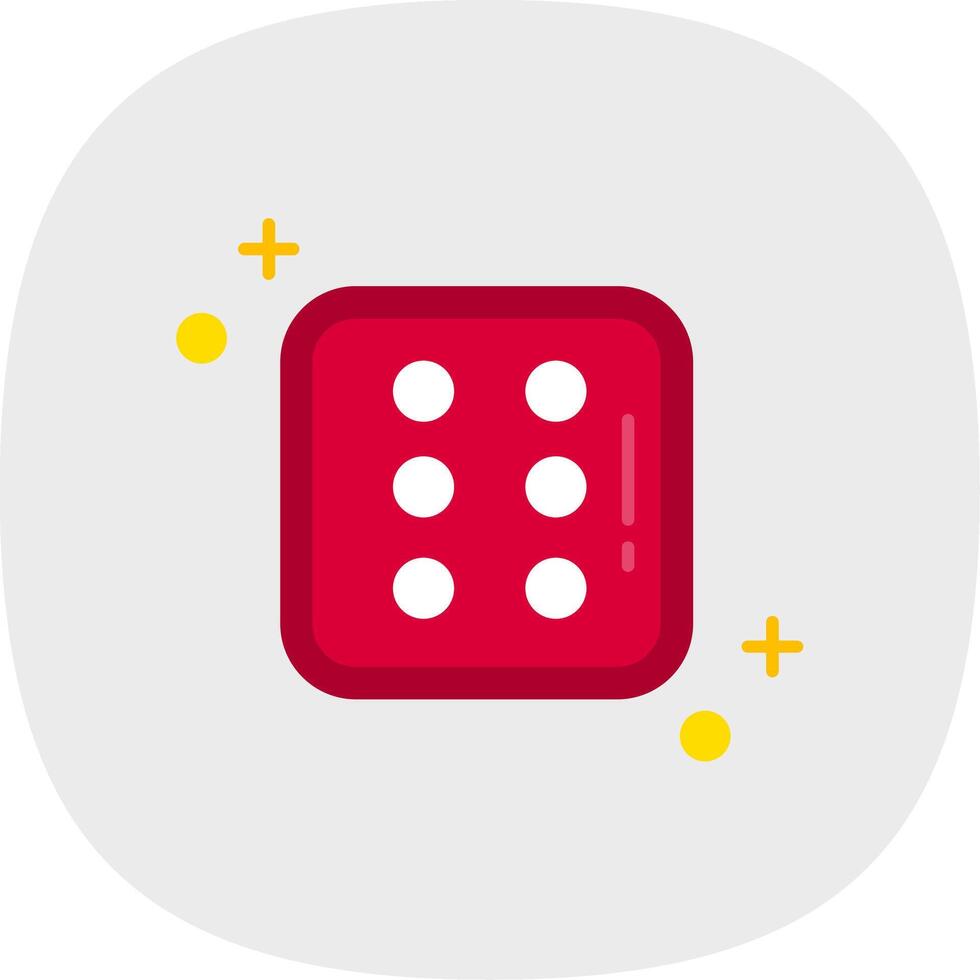 Dice six Flat Curve Icon vector