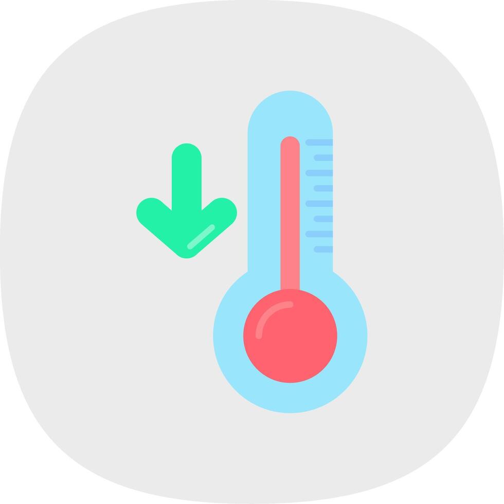 Low temperature Flat Curve Icon vector