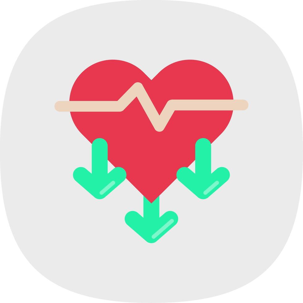 Heart rate Flat Curve Icon vector