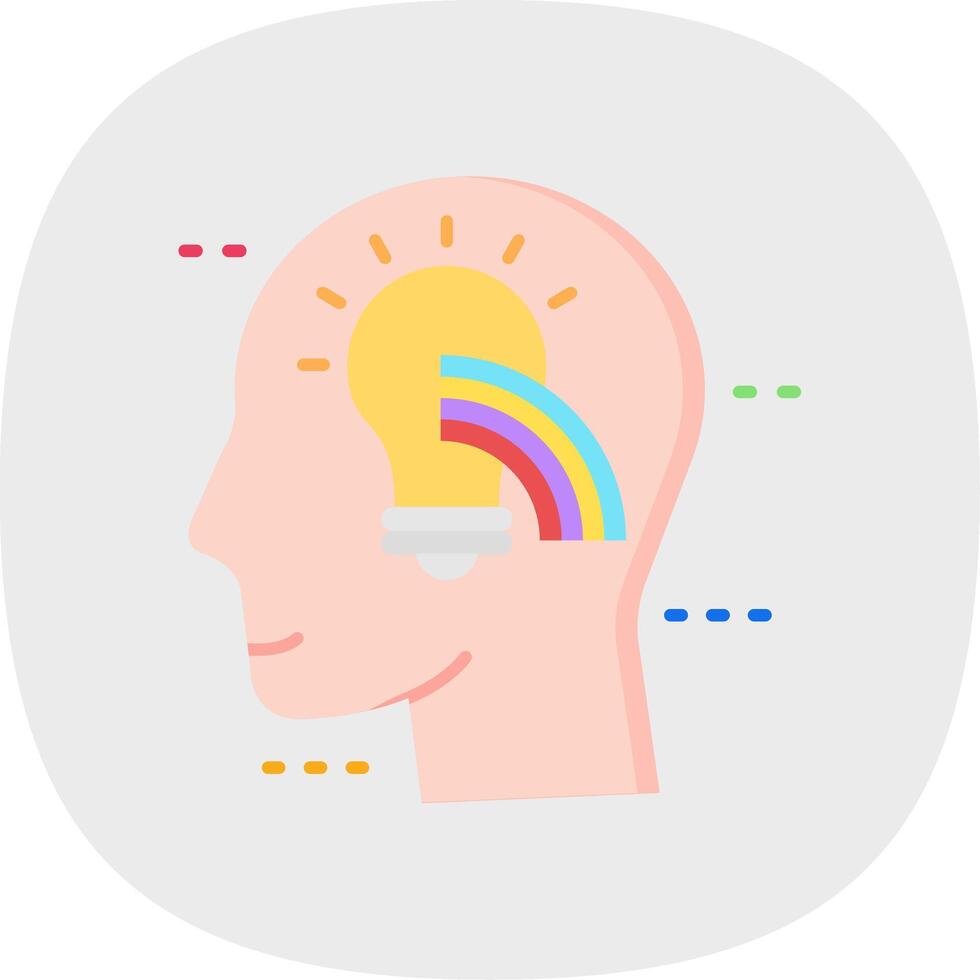Positive thinking Flat Curve Icon vector