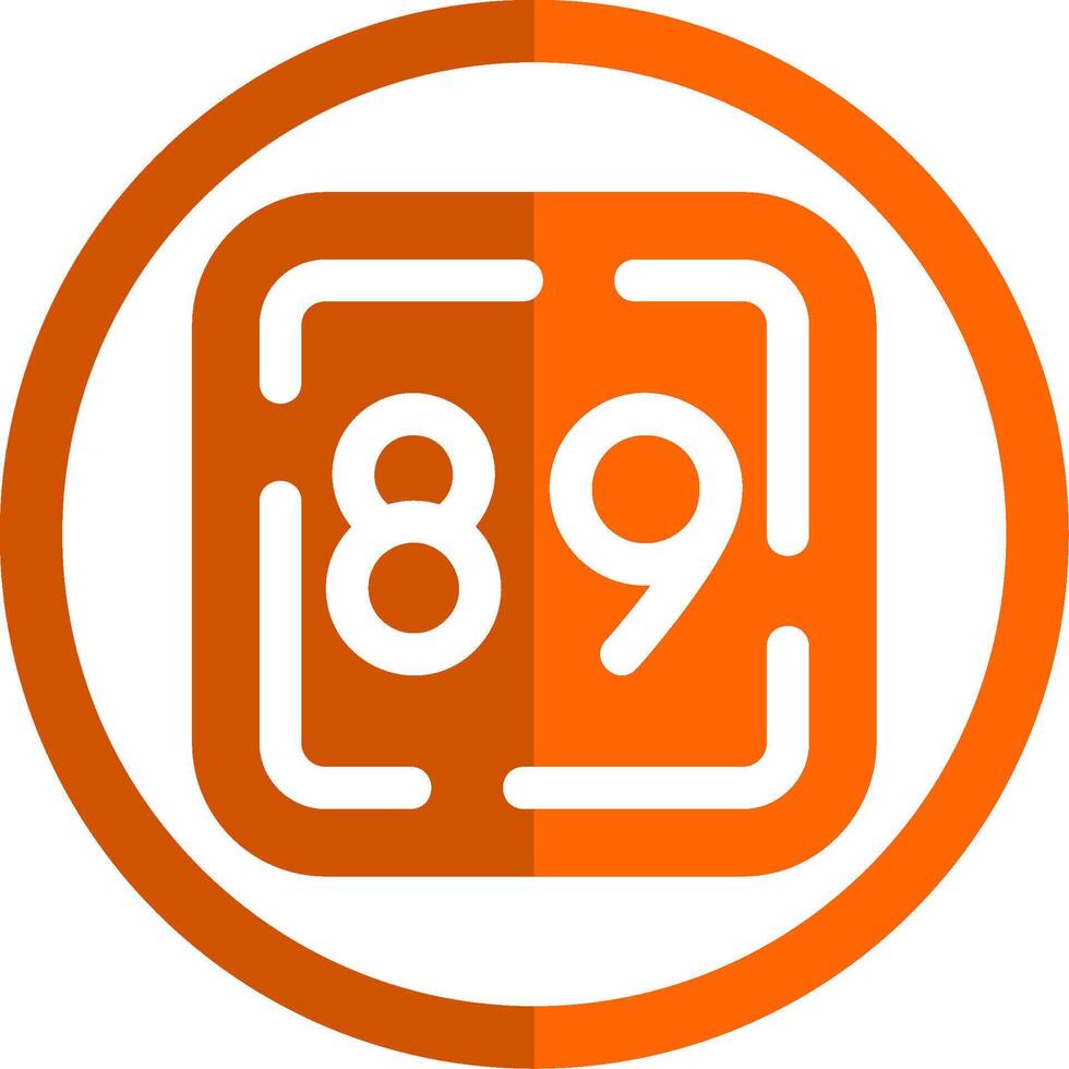 Eighty Nine Glyph Orange Circle Icon vector