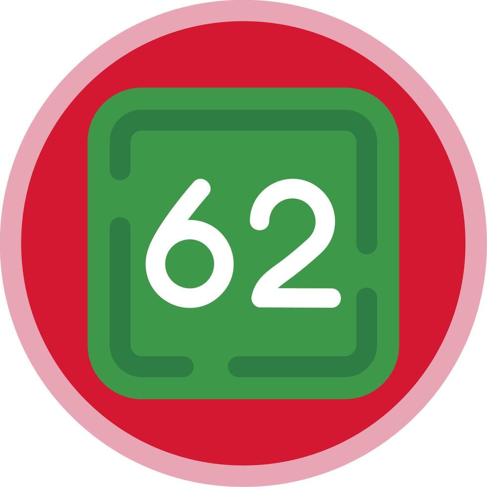 Sixty Two Flat Multi Circle Icon vector