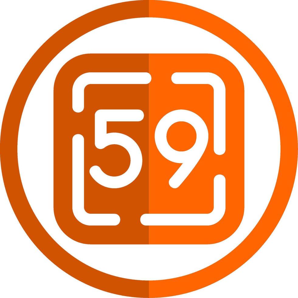 Fifty Nine Glyph Orange Circle Icon vector