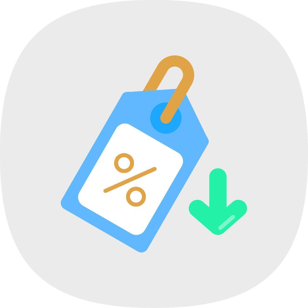 Price tag Flat Curve Icon vector