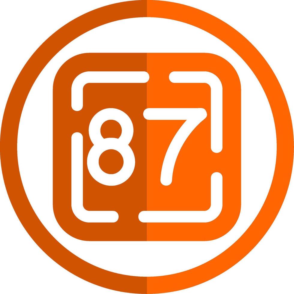 Eighty Seven Glyph Orange Circle Icon vector