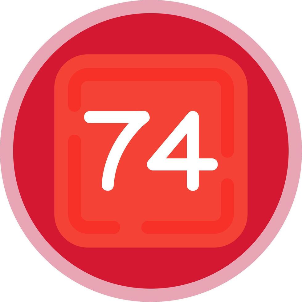 Seventy Four Flat Multi Circle Icon vector