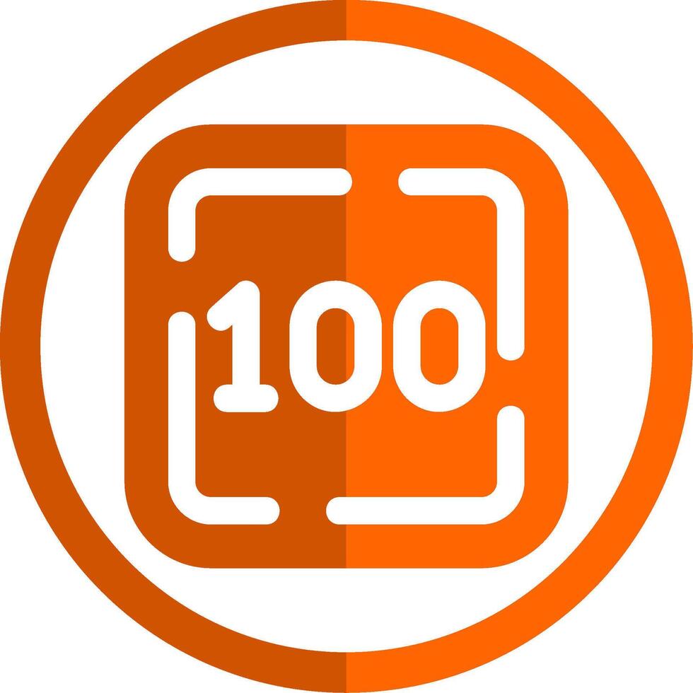 One Hundred Glyph Orange Circle Icon vector