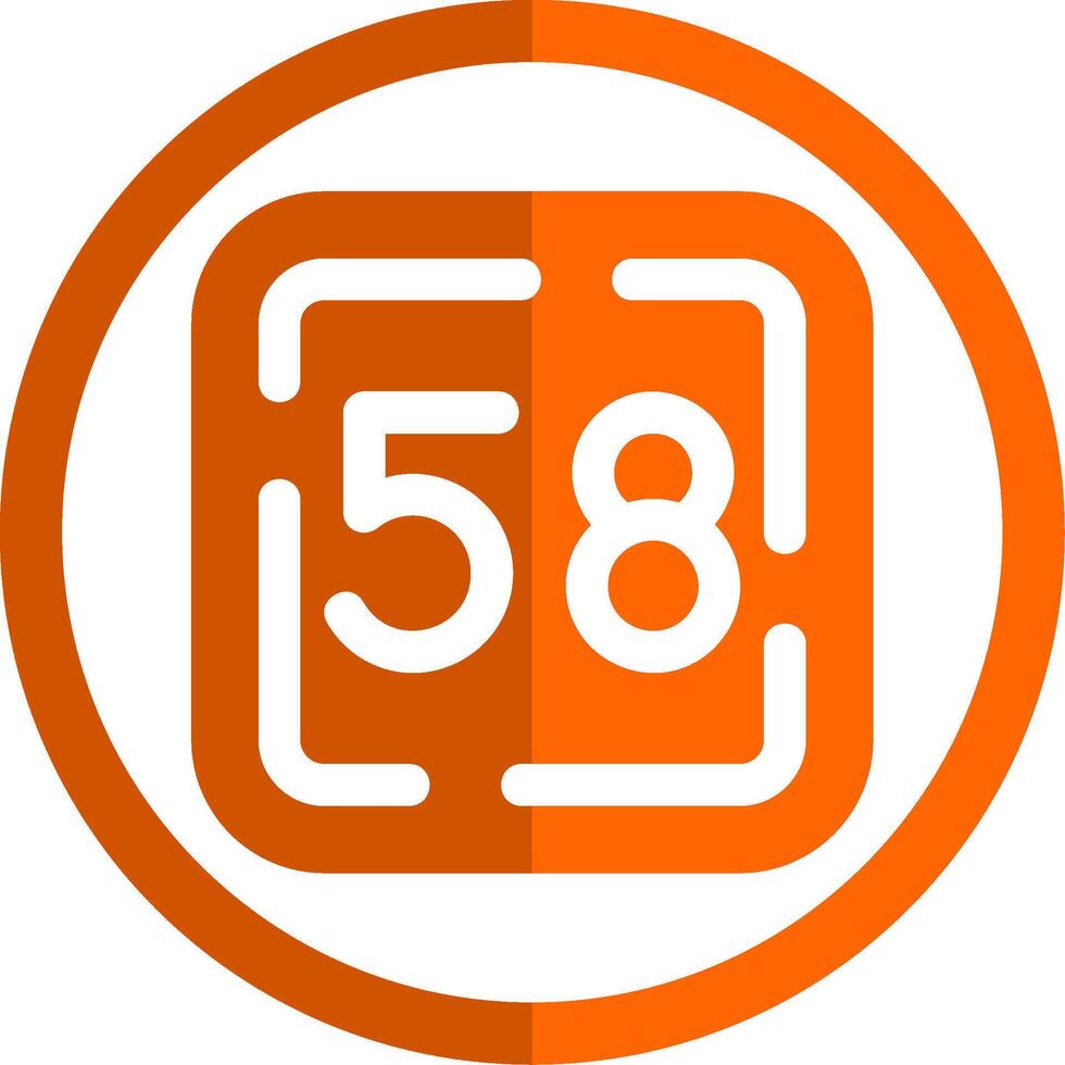 Fifty Eight Glyph Orange Circle Icon vector